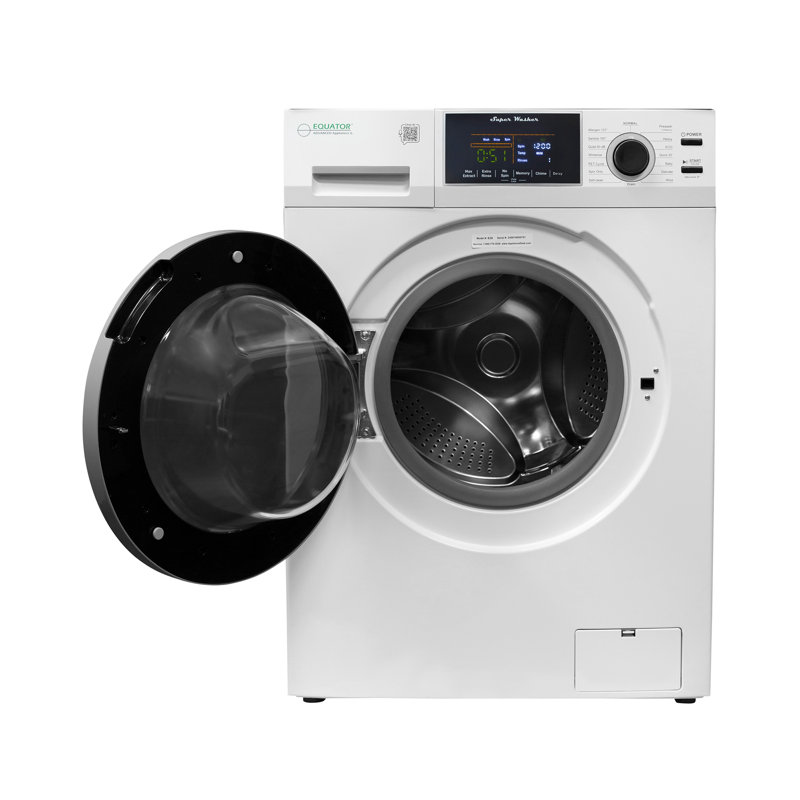 Equator Compact Washer 1.6cf/15lbs Sani Allergen Pet Cycle 15 Programs 110v, White
