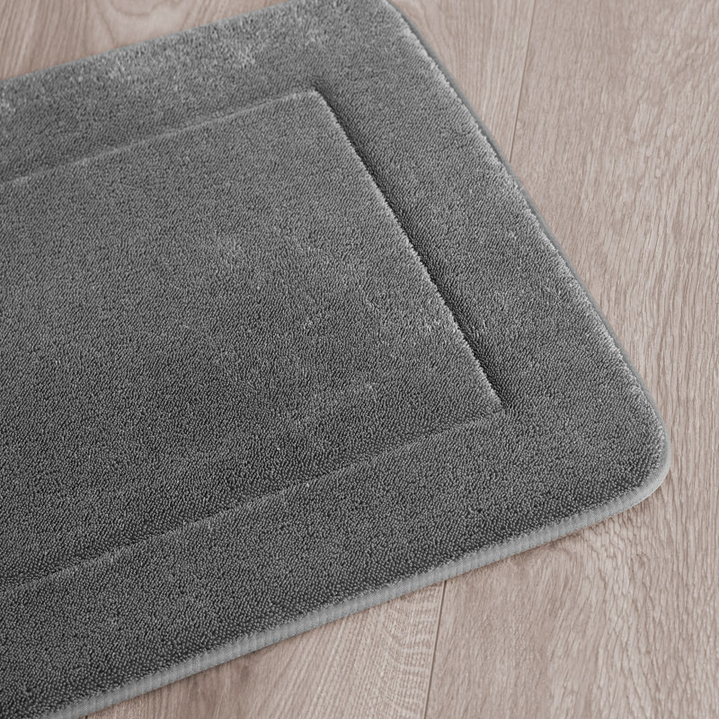 Inglestone Common Non-Slip Bath Rug, Charcoal, 17" x 24"  / 24"  x 40" 