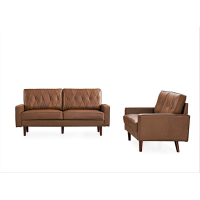 Kataleena 2 Piece Faux Leather Living Room Set -  Corrigan StudioÂ®, FE8ADEBE3DC648FFB231D6E2D7C336E0