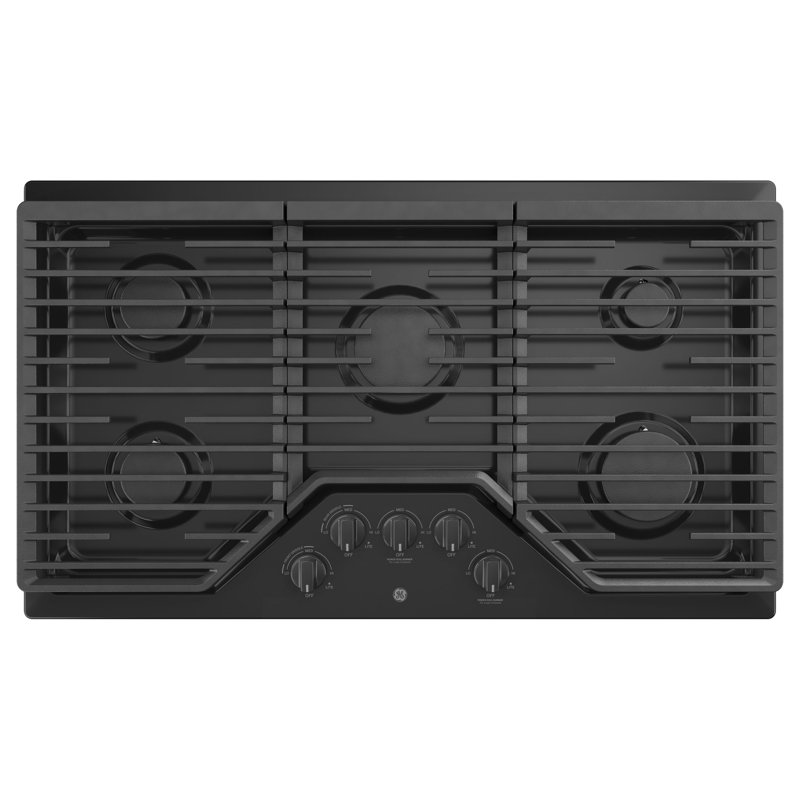 Built-in 36" Gas Cooktop with 5 Burners, Black