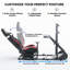 Cockpit à volant de course amélioré et stable avec siège et support pour moniteur, plate-forme de course Sim robuste et réglable pour roues Logitech / ThrustMaster / Fanatec, jeu PC / Playstation / xbox-130185772