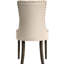 2 chaises latérales à dossier beige, ensemble de salle à manger classique, pieds en bois d'hévéa, rembourrage en mousse, rectangulaire, touche de couleur chêne vieilli, finition en bois