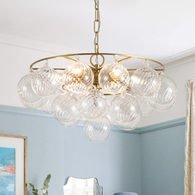 Lustre sphérique en verre 6 lumières