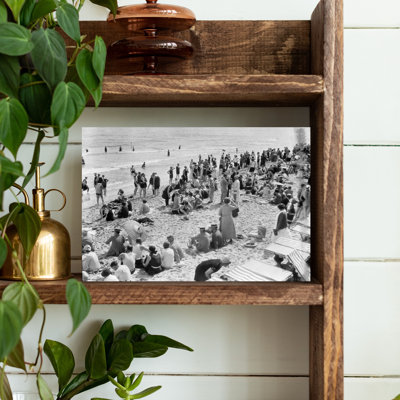 1920S Crowd Of People Some Fully Clothed Others In Bathing Suits On Palm Beach In Florida Usa Abstract Contemporary Palm Beach Ocean Wall Art