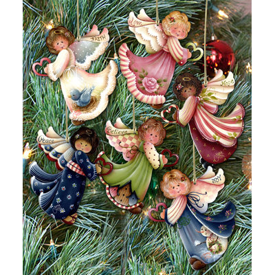 4.5'' Handmade Wood Shatterproof Hanging Figurine Ornament