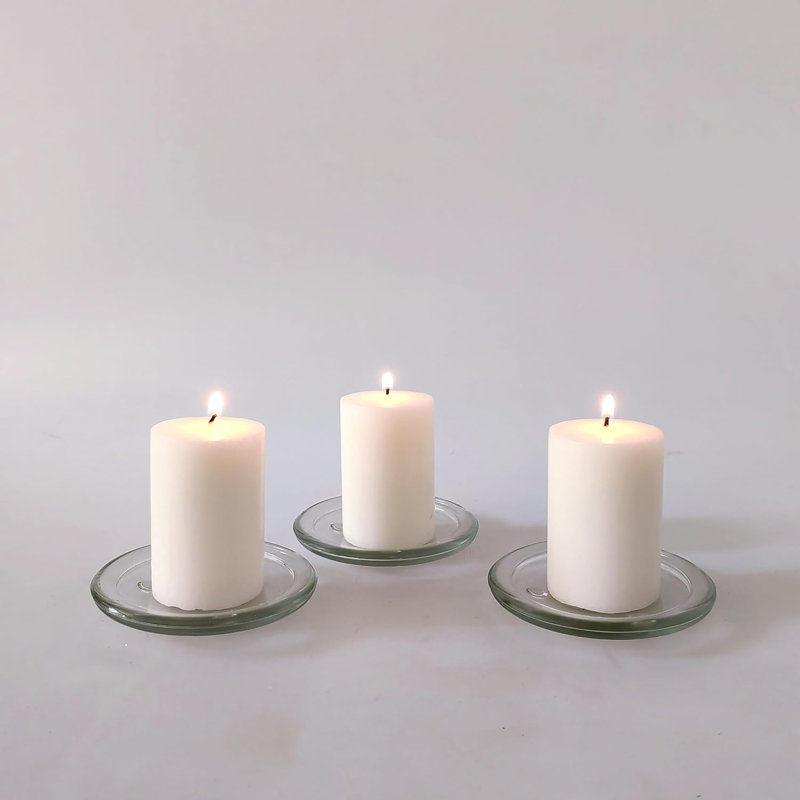 Hosley 2x3 High Pillar Candles, Set of 6. White, Unscented. Bulk Buy. Ideal for Wedding, Emergency Lanterns, Spa, Aromatherapy, Party, Reiki, Candle Gardens