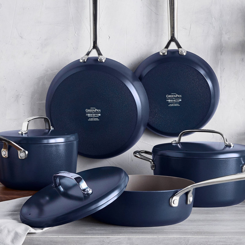 Batterie de cuisine 15 pièces GreenPan GP5, Bleu Oxford