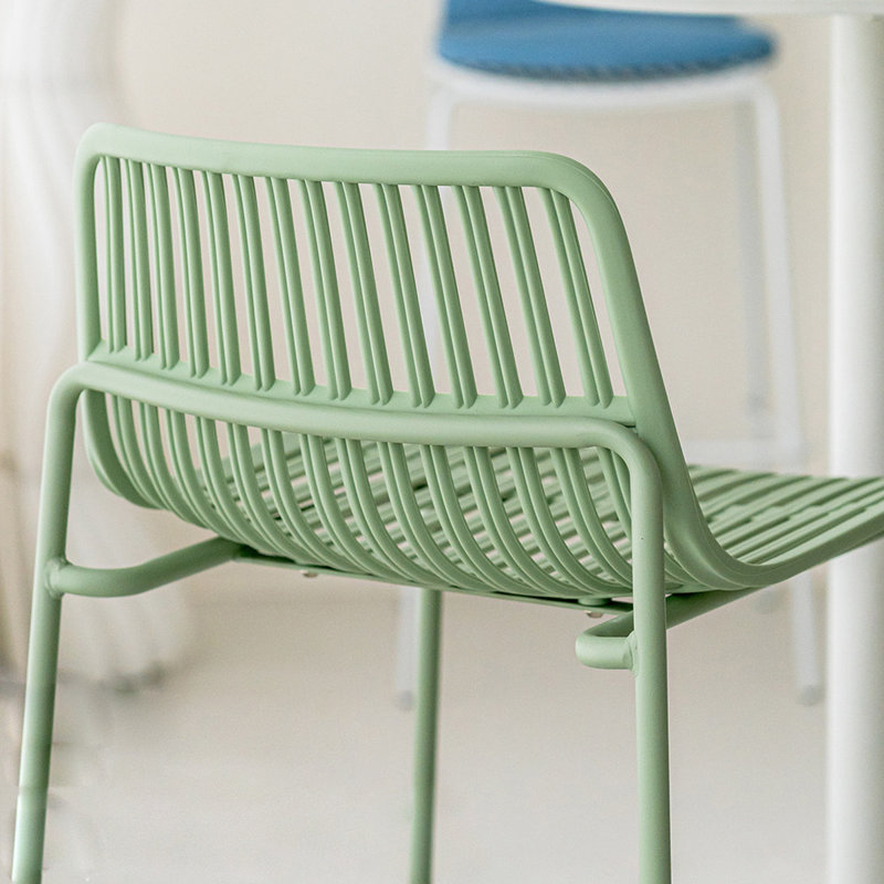 Chaise d'appoint verte à dossier bas (ensemble de 4), Green, 4