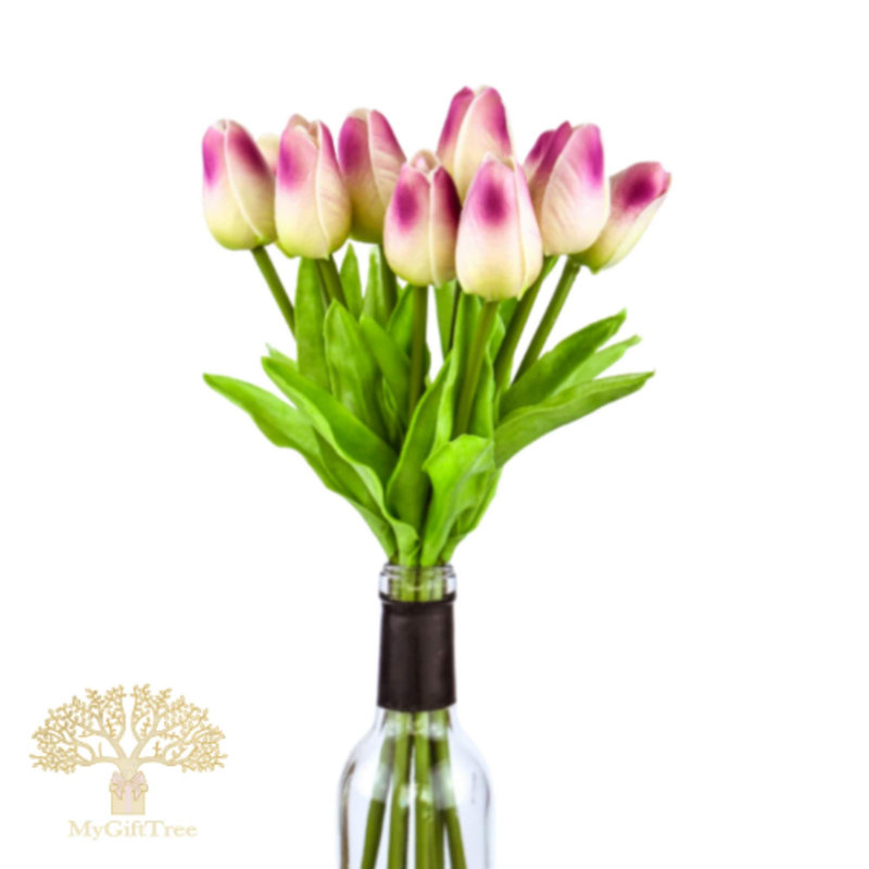 Silk Tulip Arrangement, Purple