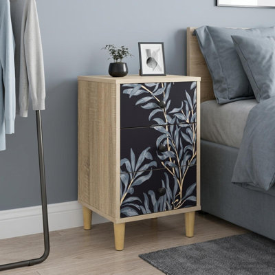 36cm W Engineered Wood Bedside Table