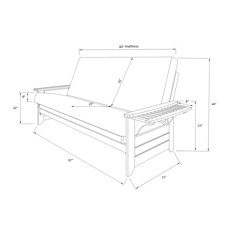 Johnte Full-size Futon Frame Includes Storage Drawers, Mattress Not Included   , Barbados