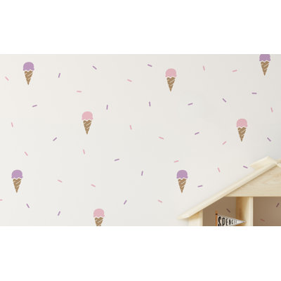 Décalcomanie murale crème et arroseurs de glace