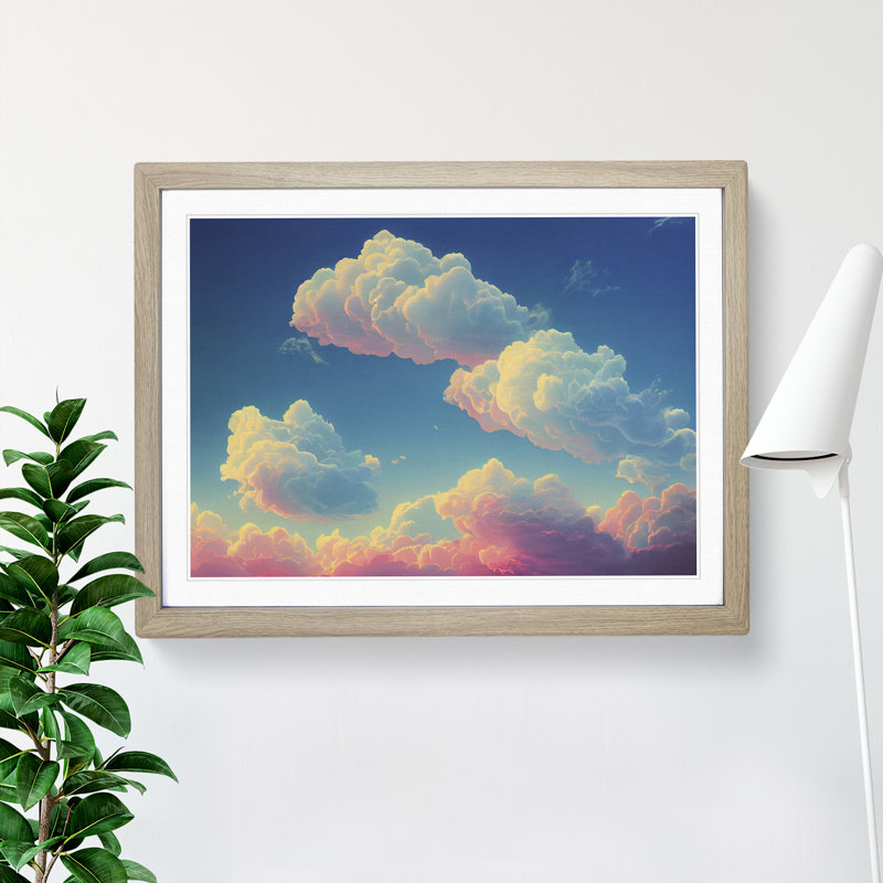 Spellbinding Cloudy Sky - Single Picture Frame Print, 34cm H x 46cm W x 2cm D, Oak