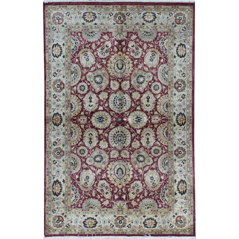Tapis ivoire noué à la main de haute qualité