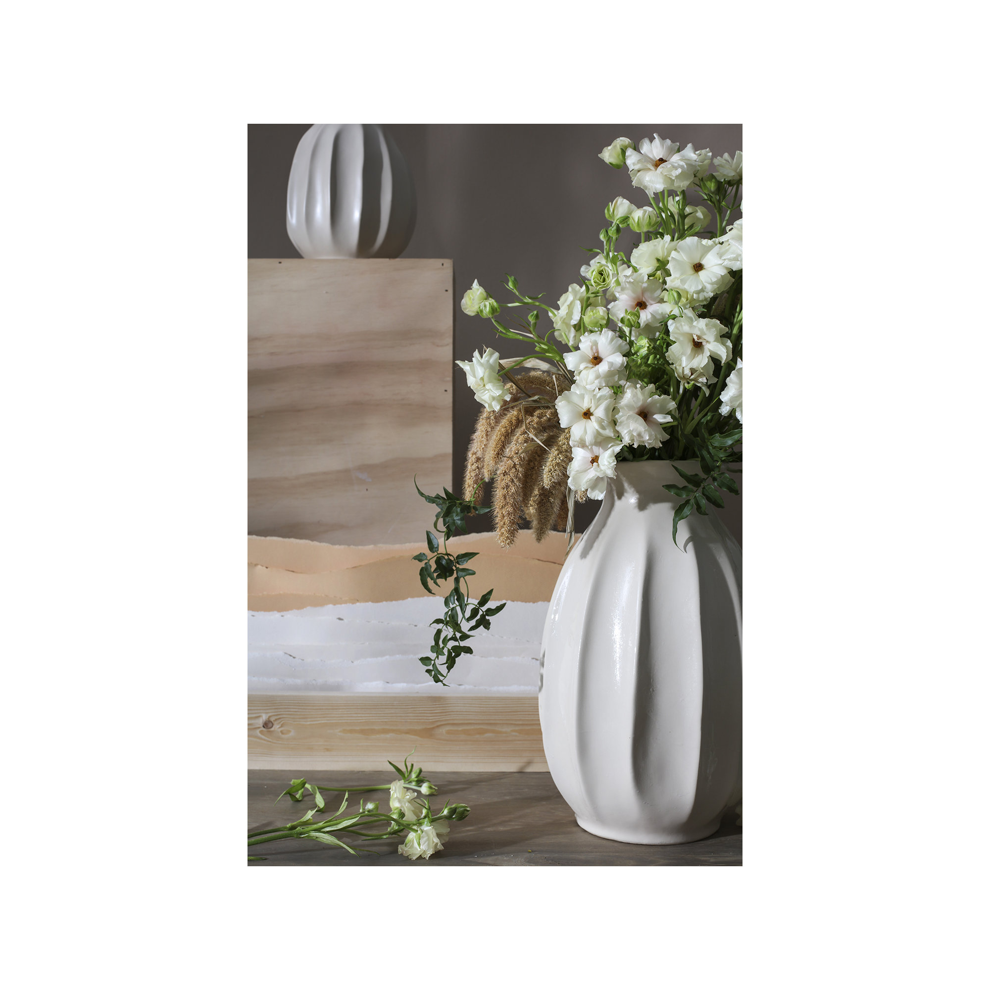 Ackerman Handmade Ceramic Table Vase, 14.25" H x 9" W x 9" D