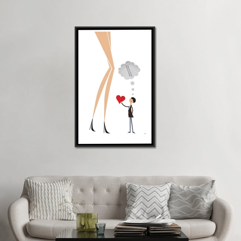 « unrequited love », impression sur toile, Toile avec cadre noir, Pas de tapis, H 48 po x l 32 po x P 1,5 po