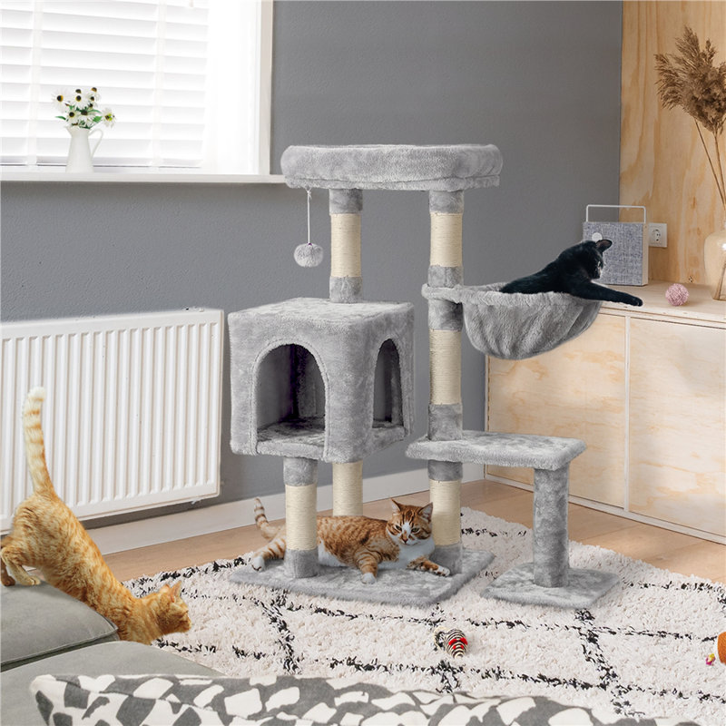 Multifunctional 96.5cm Cat Tree, Grey