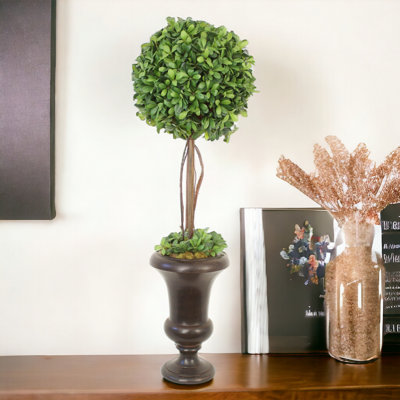 Round Topiary in Brown Urn