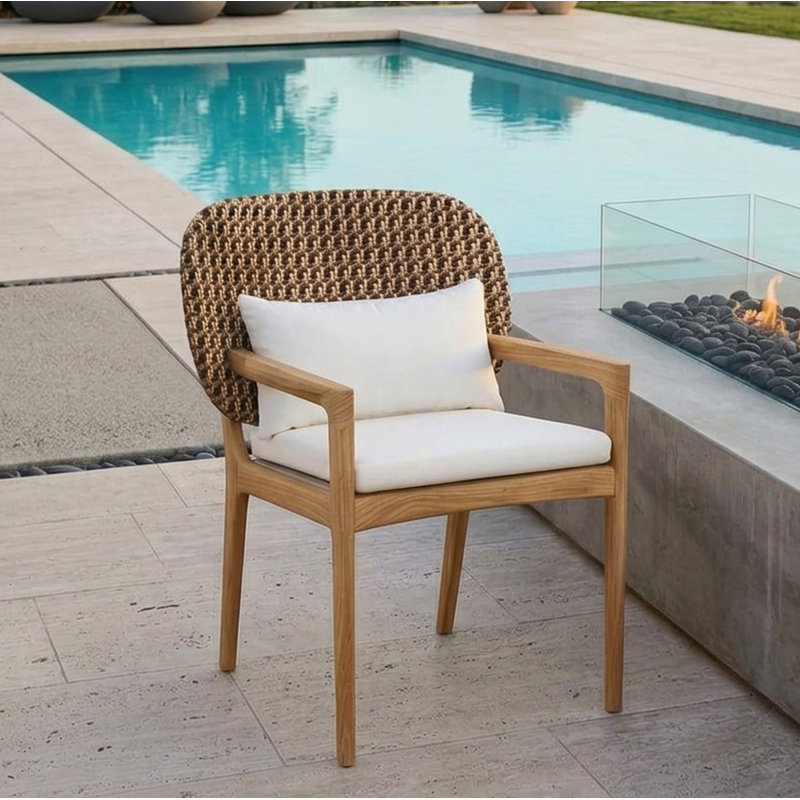 Fauteuil de salle à manger d'extérieur Akyee