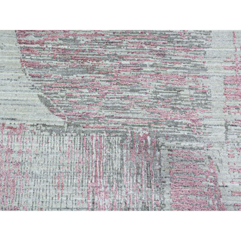 Abstract Area Rug in Red, Rectangle 6' x 9'