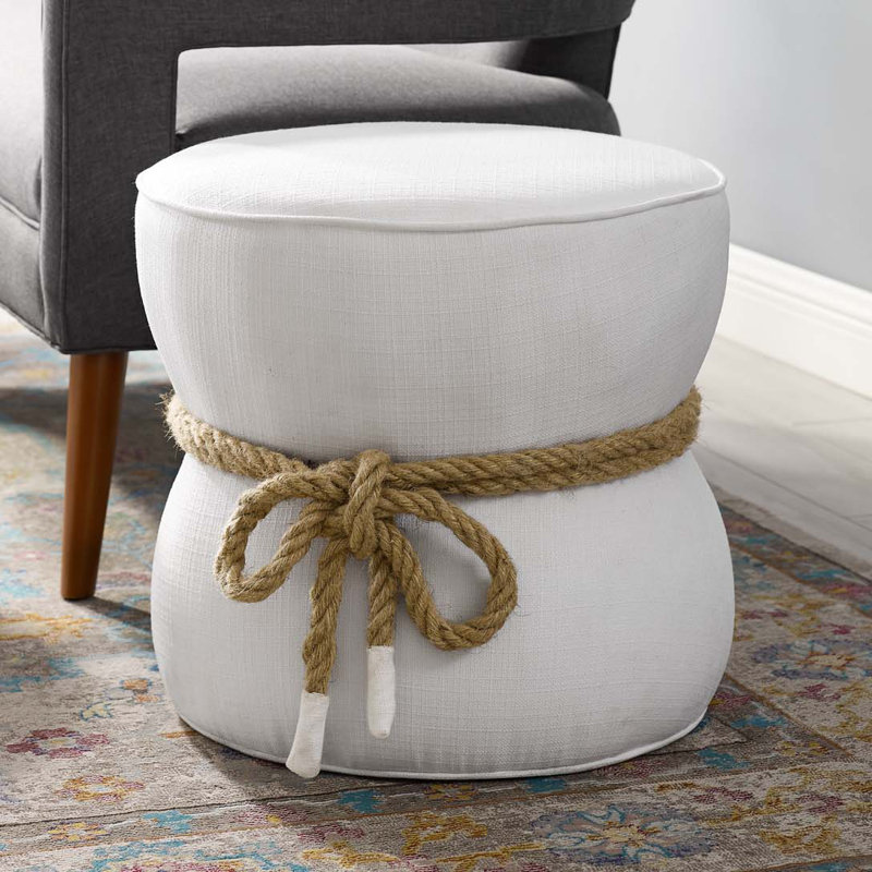 Repose-pieds Beat Nautical Rope, Polyester blanc