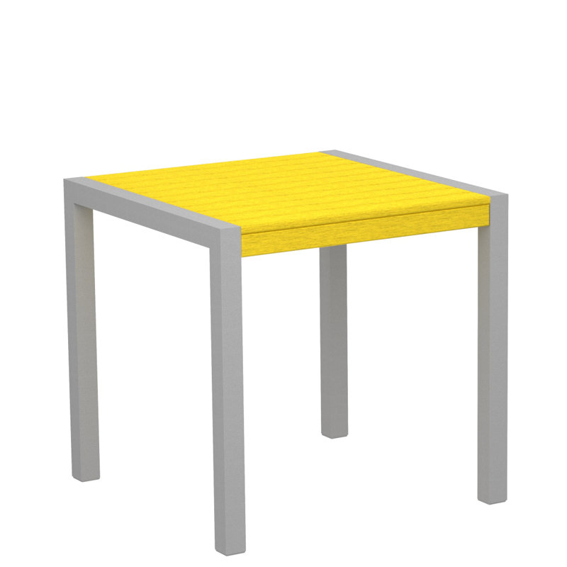 Table de salle à manger POLYWOOD MOD, Citron, Argent texturé, L 29,75 po x P 29,75 po