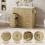 Meuble-lavabo de salle de bain 36 po avec évier et tuyau de vidange, meuble-lavabo autoportant cannelé avec 4 tiroirs et 1 porte