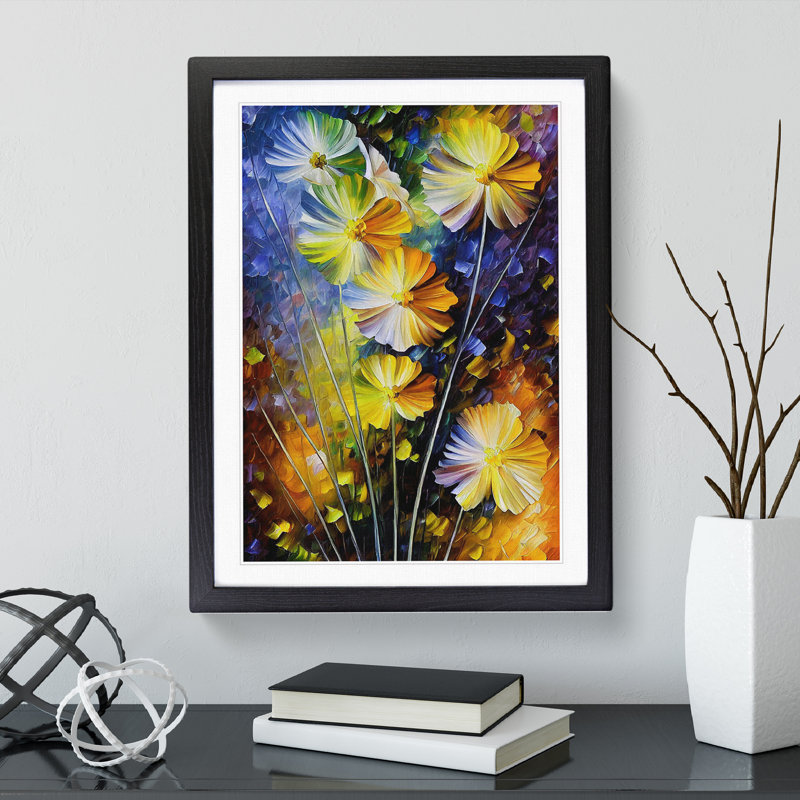 Selection Of Flowers - Single Picture Frame Print, 64cm H x 46cm W x 2cm D, Black