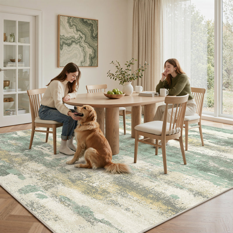 Tapis Pavelina, Green, Rectangle 5 pi x 7 pi