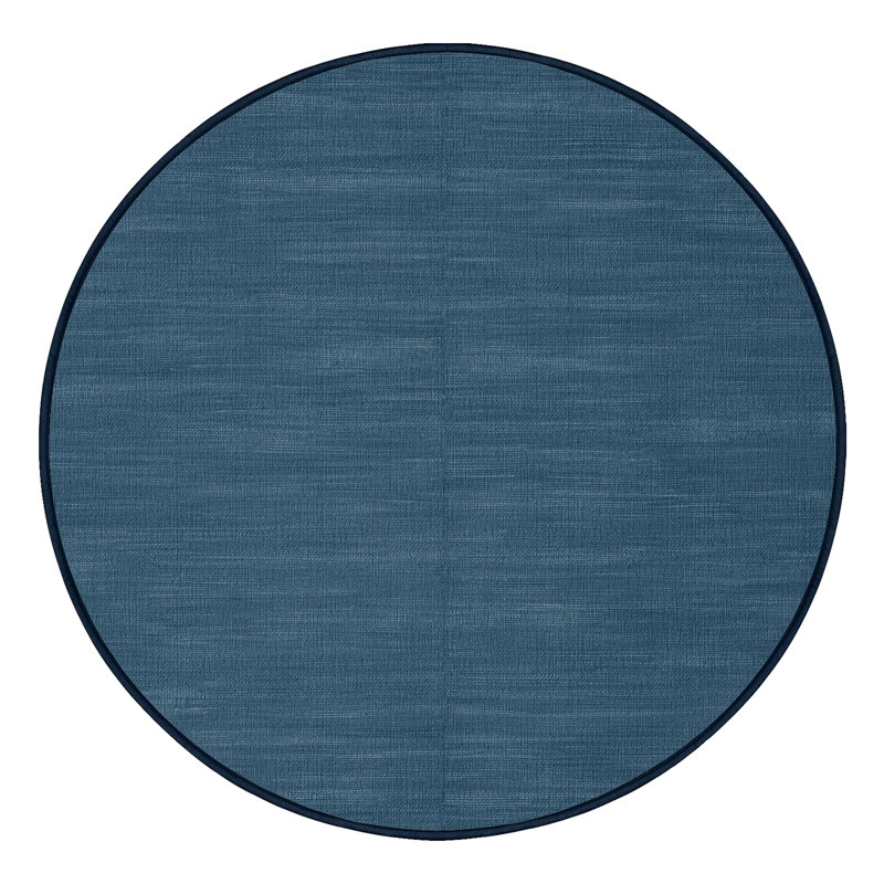 Machine Washable Solid Gray Area Rug, Round 4'