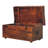 Brown Buffalo Hide Leather Storage Trunk