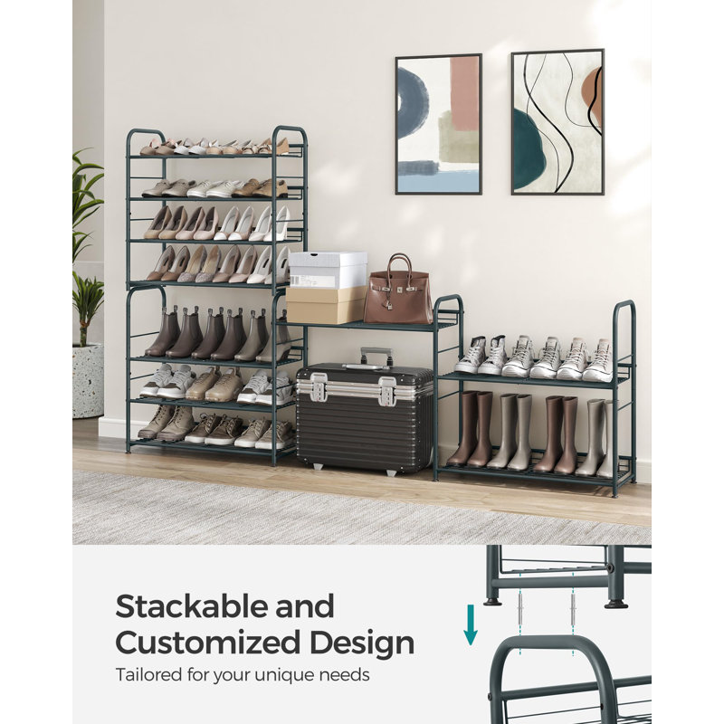 Stackable Shoe Rack(Grey), Gray