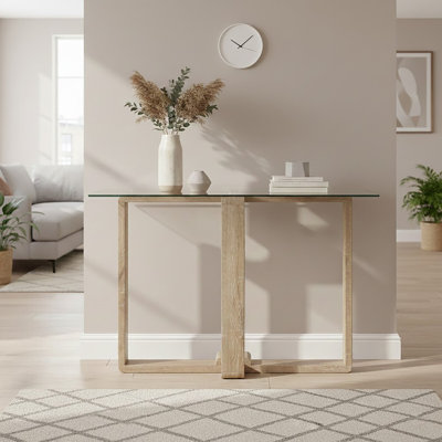 Beacsfield 120cm Glass Top Console Table