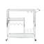 Contemporary Chrome Bar Serving Cart Tempered Glass Metal Frame