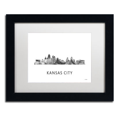 « kansas city missouri horizon wb wb-bw », impression sur toile encadrée