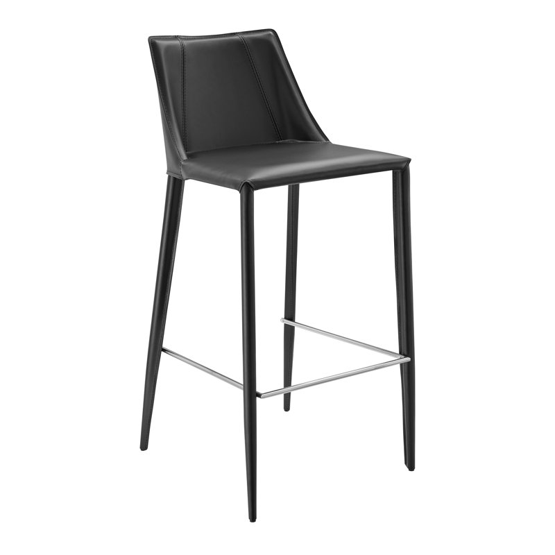 Tabouret de bar Carramar, Tabouret de bar (siège d'une hauteur de 30 po), Similicuir noir