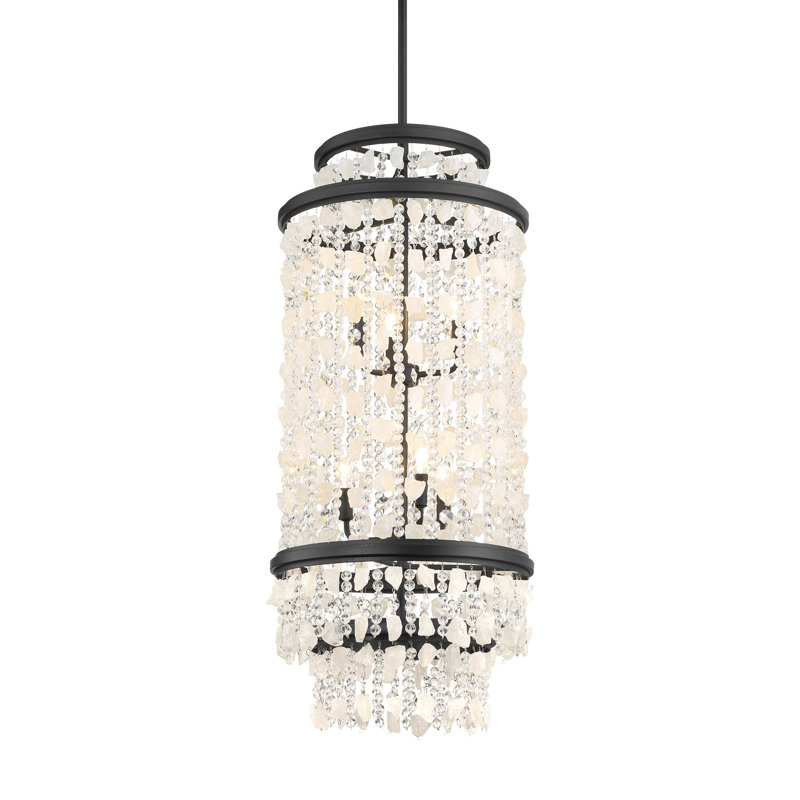 Shimmering Elegance 6 - Light Steel Chandelier