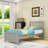 Twin Wood Platform Bed with Headboard-1522181801