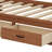 Jacksten Wooden Daybed With 3 Drawers, Upper Soft Board, Shelf, Sockets And USB Ports-385546275-343700138