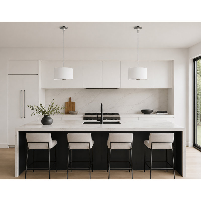 Alceo 2 - Light Drum Pendant, Satin Nickel