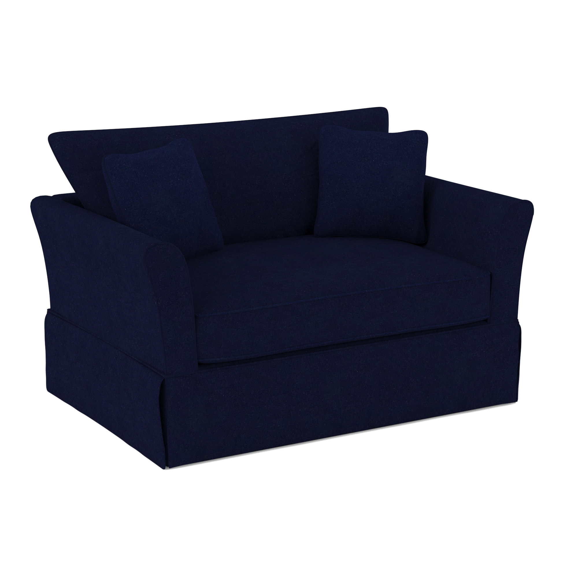 Shelby Upholstered Chair And A Half, Bella Ink Blue Performance Velvet