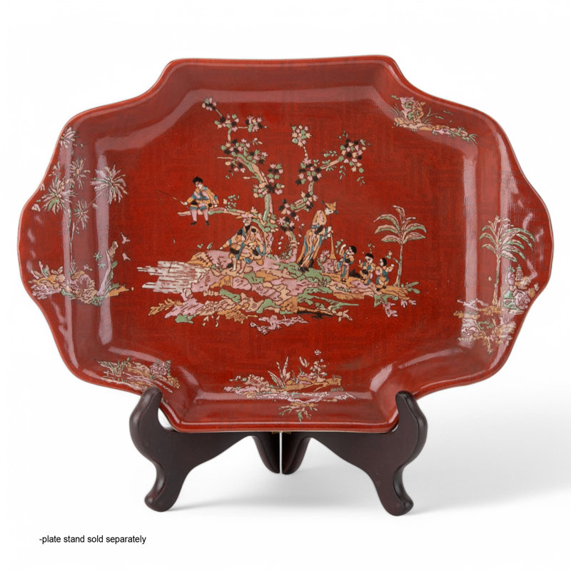 Porcelain Tray Crimson Courtyard