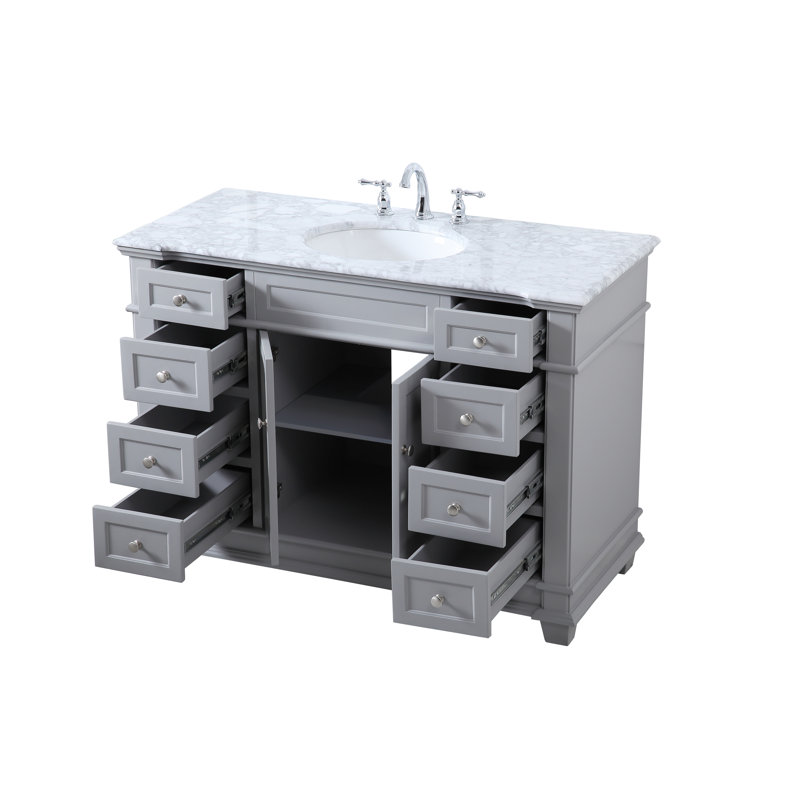 Ensemble de meuble-lavabo simple 48 po Lydie, Gris