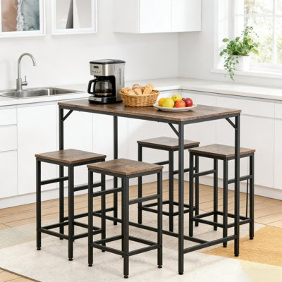 Ensemble de table de salle à manger 5 pièces, table et 4 tabourets pour la cuisine et le bar