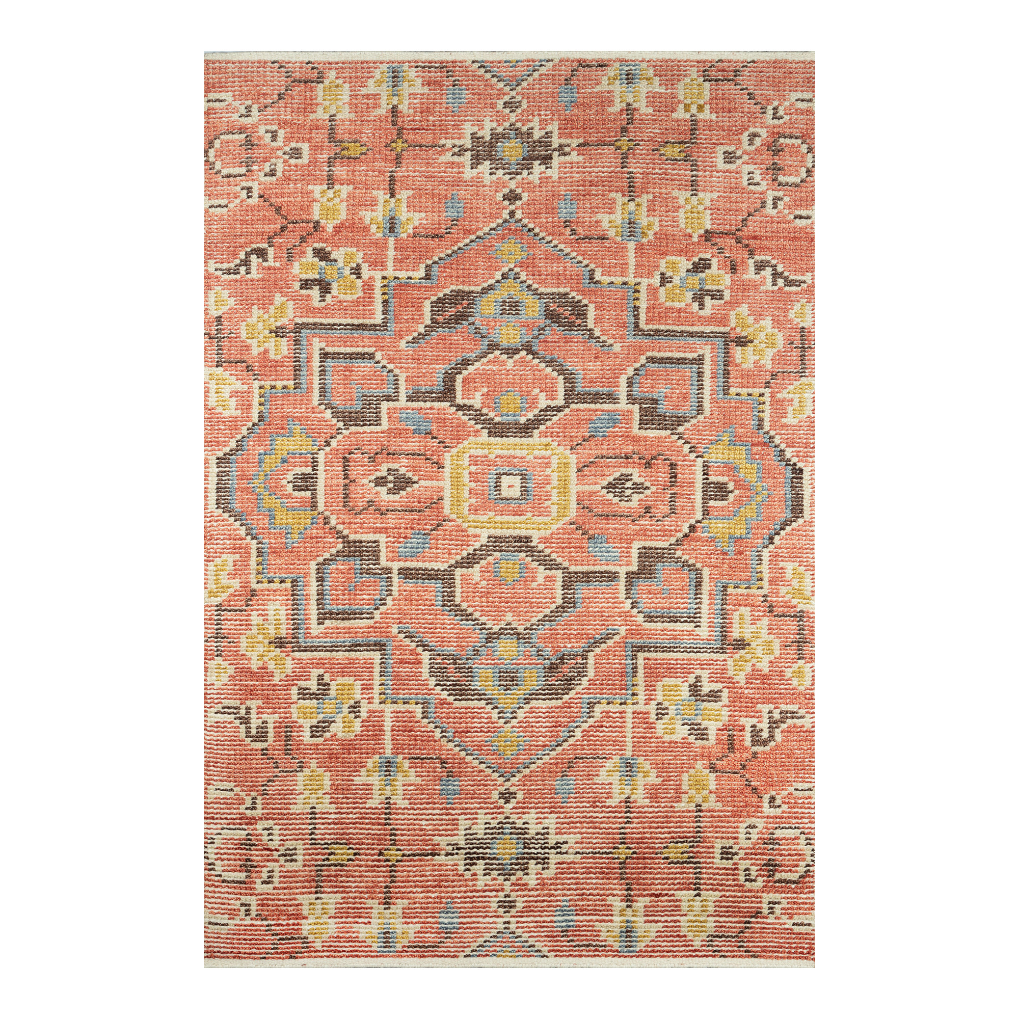 Reese Handmade Wool Red Rug, Rectangle 3'6" x 5'6"
