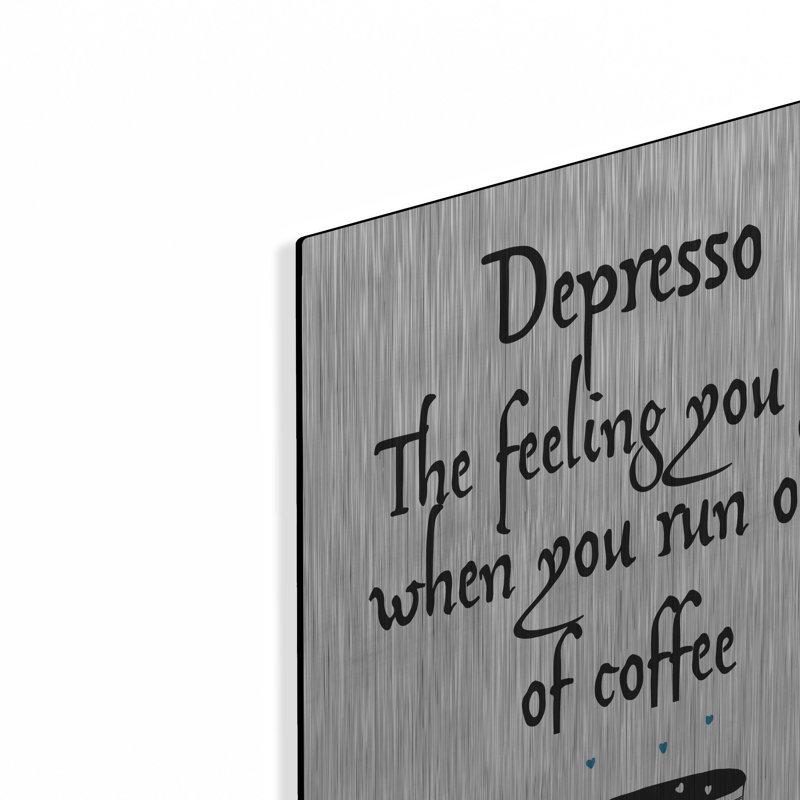 Art mural en métal «Depresso» par Jan Weiss Lark Manor ™, H 24 po x l 16 po