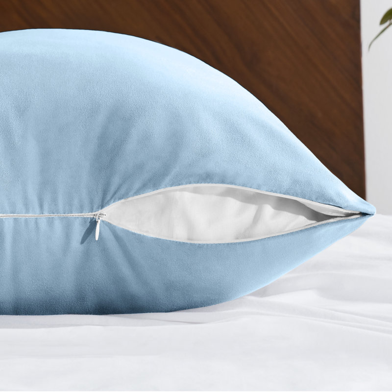 Microfiber Body Pillowcase - Zipper Closure, Light Blue