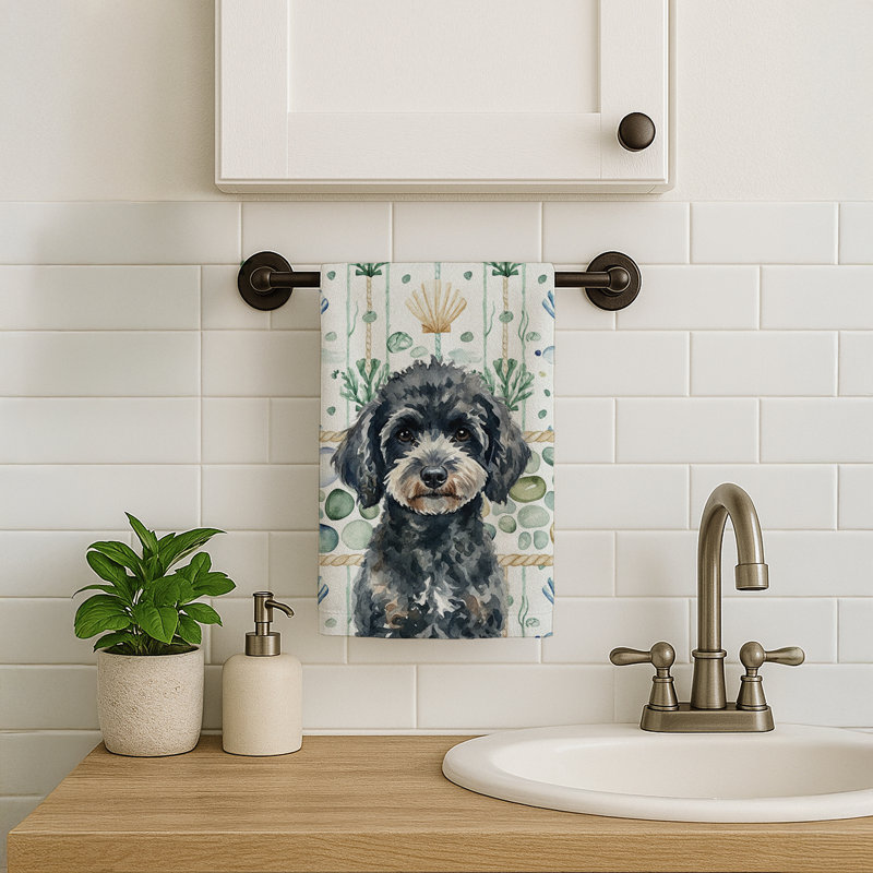 Serviette de cuisine miniature, Miniature Black Poodle
