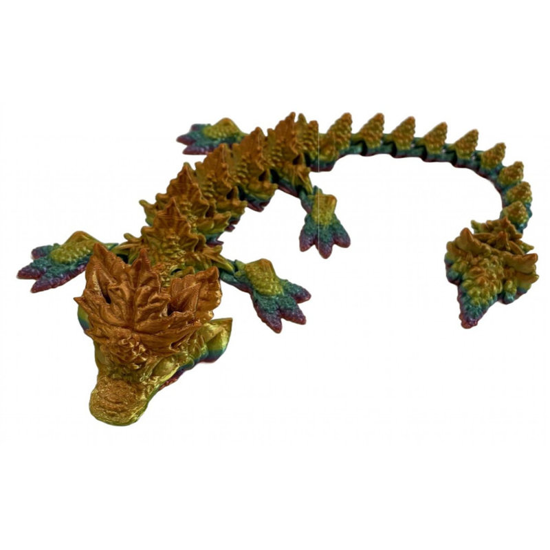 3D Printed Autumn Dragon With Orange Figurine
