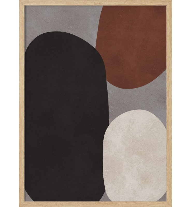 "Expressionist abstrait", art mural texturé encadré, Beige, H 48 po x l 36 po
